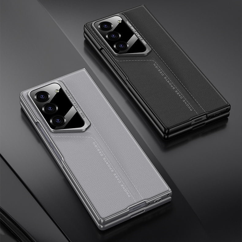 Samsung Galaxy Z Fold 6 Leather Case With Screen Glass Mobile Case Cover
