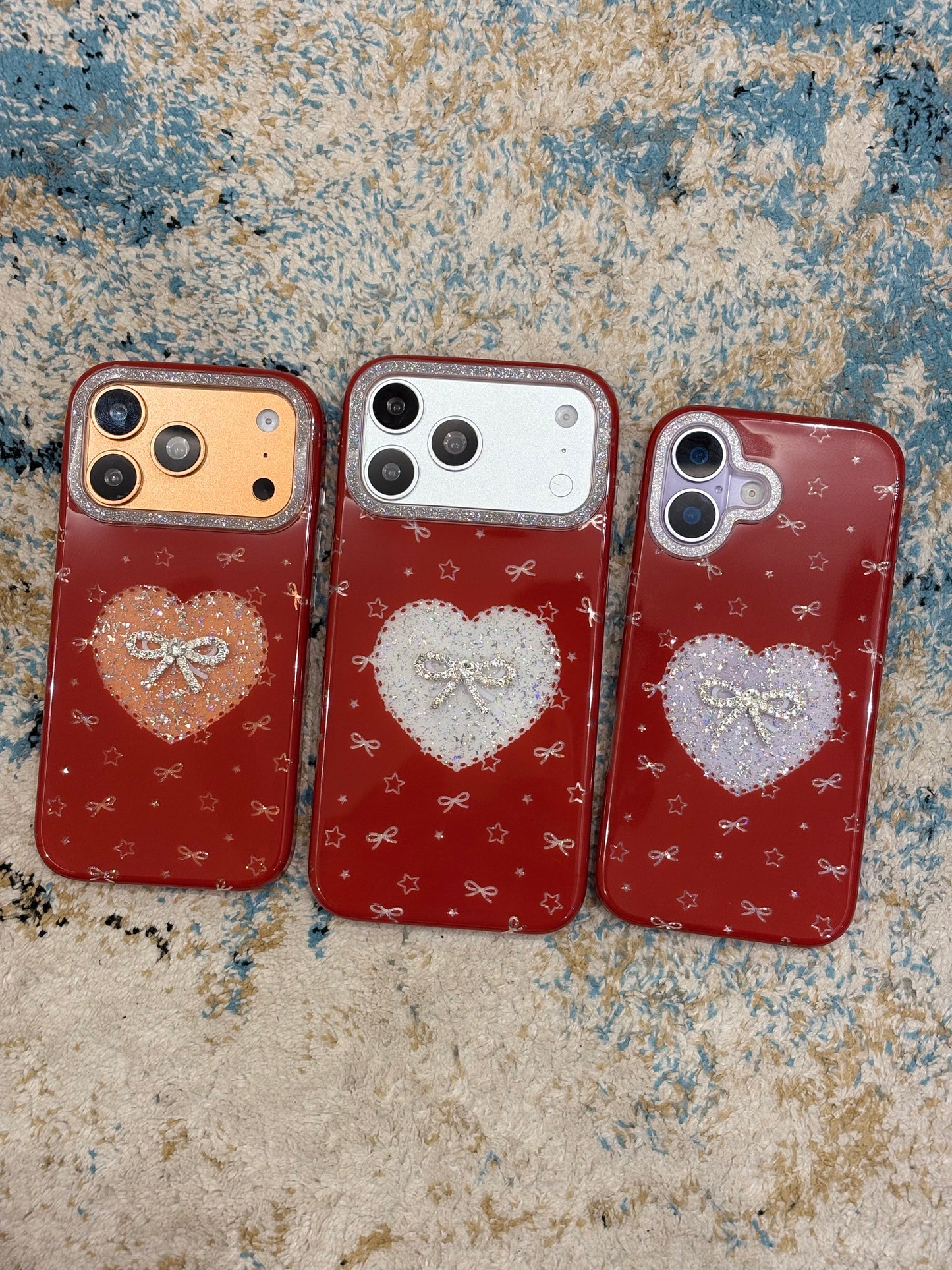RED BOW SHIMMER IPHONE CASE