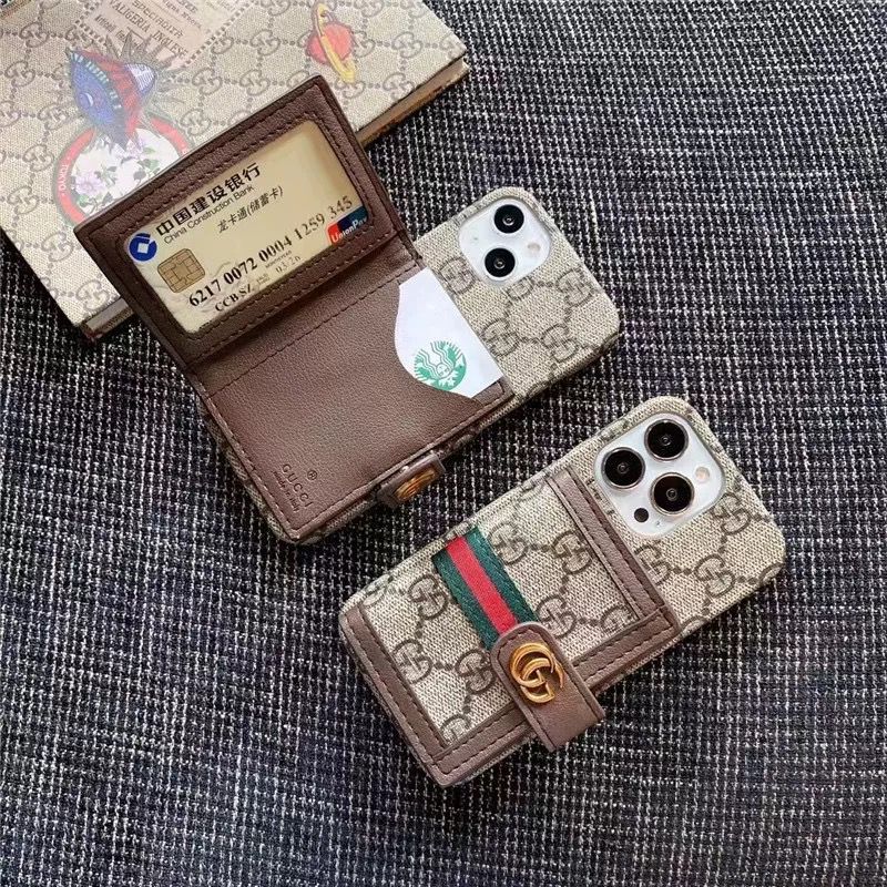 iPhone 16 Series Luxury Brand wallet Mobile Case Cover