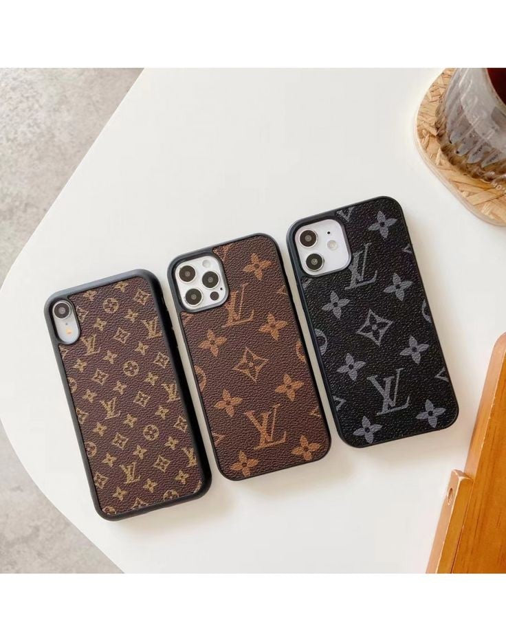 iPhone 15 Series Luxury PU Brand Leather Mobile Case Cover
