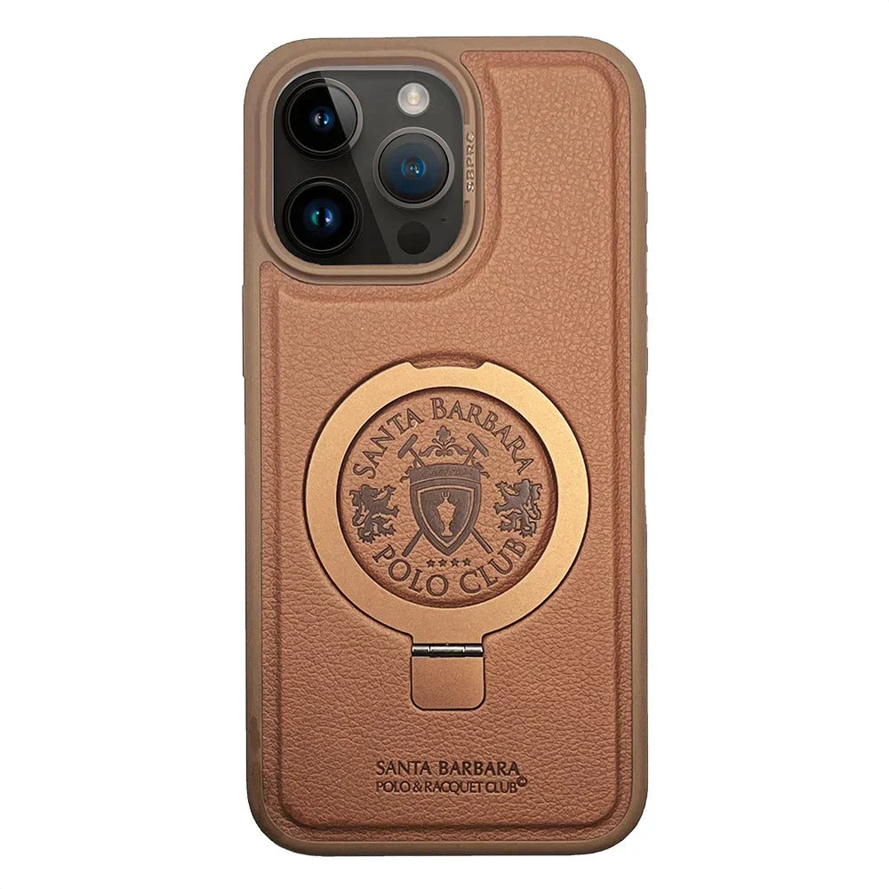 iPhone 16 Series Leather SB Brand Club With Stand Mobile Case Cover