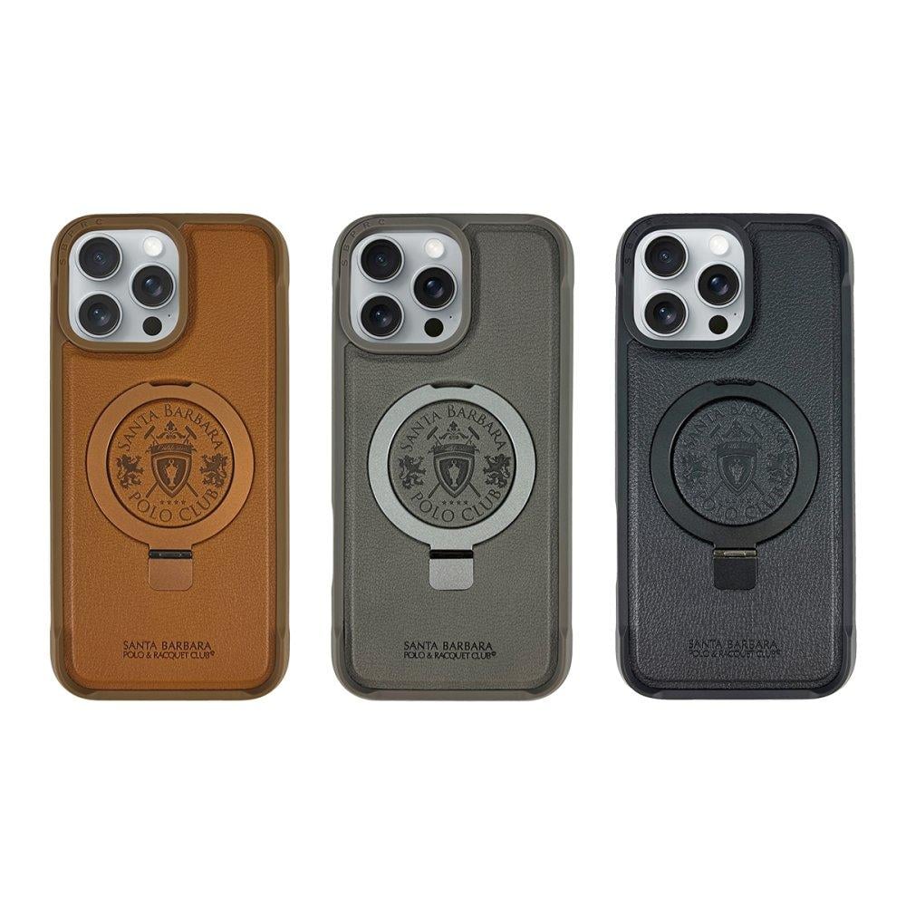 iPhone 16 Series Leather SB Brand Club With Stand Mobile Case Cover
