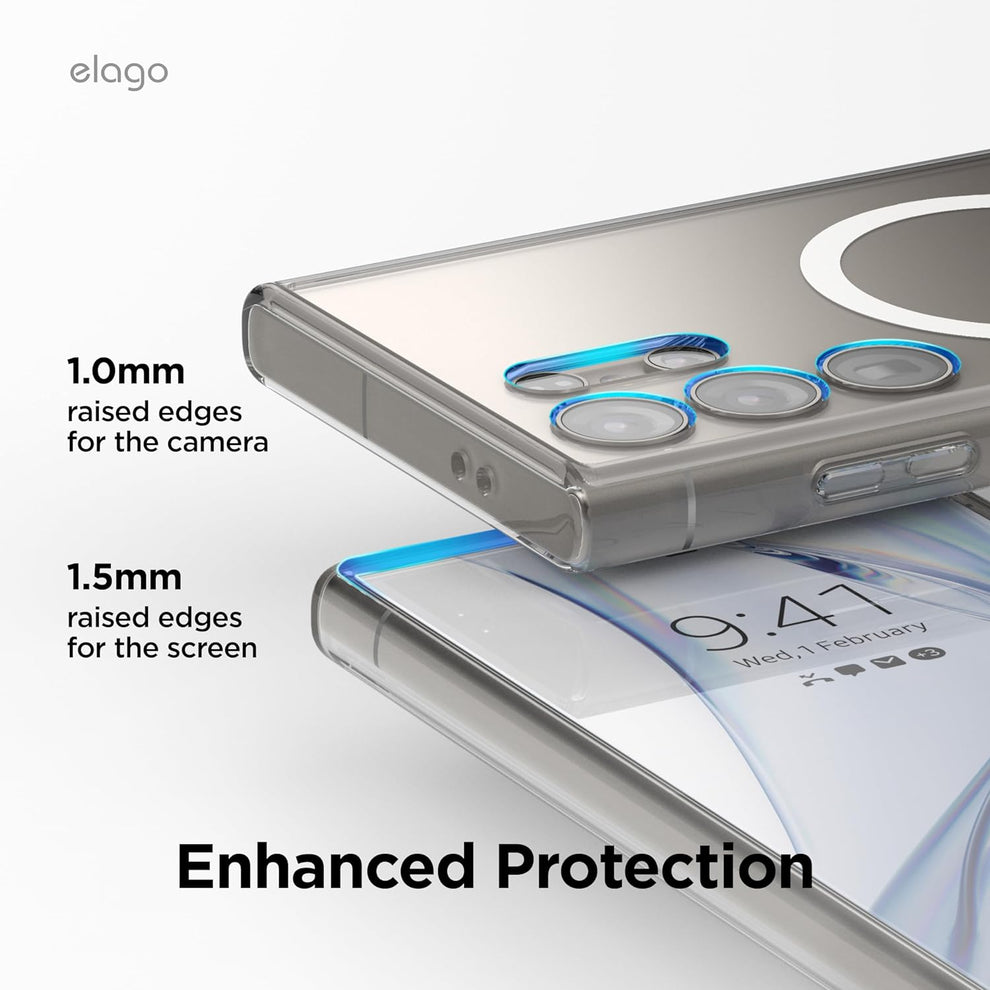 Samsung Galaxy S24 Ultra Hybrid Magsafe Case (TPU+Poly Carbonate|Crystal Clear) with Camera Protection