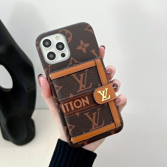 iPhone 16 Pro Brand Luxury Cardholder wallet with Sling Mobile Case Cover