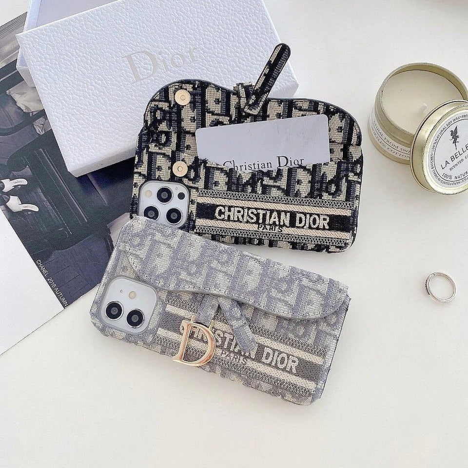 iPhone 16 Pro CD Luxury Brand Cardholder Wallet Case Cover