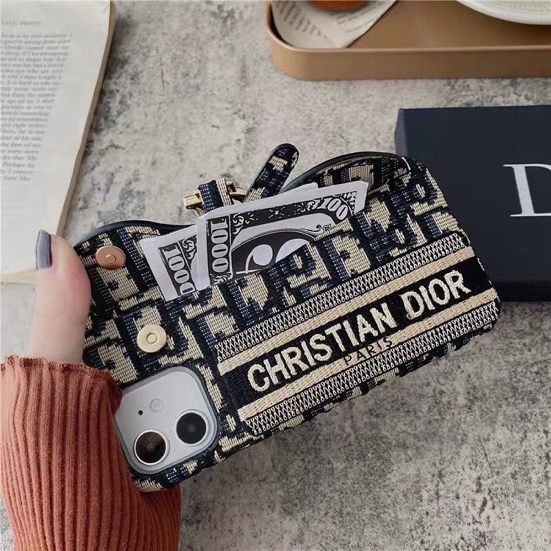 iPhone 16 Pro CD Luxury Brand Cardholder Wallet Case Cover