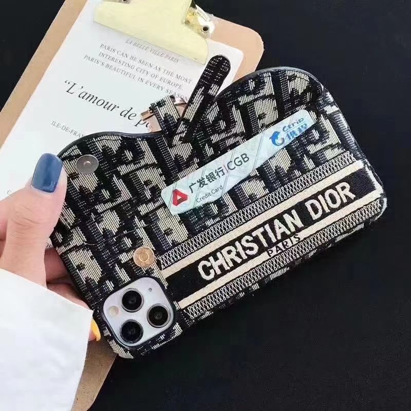 iPhone 16 Pro CD Luxury Brand Cardholder Wallet Case Cover