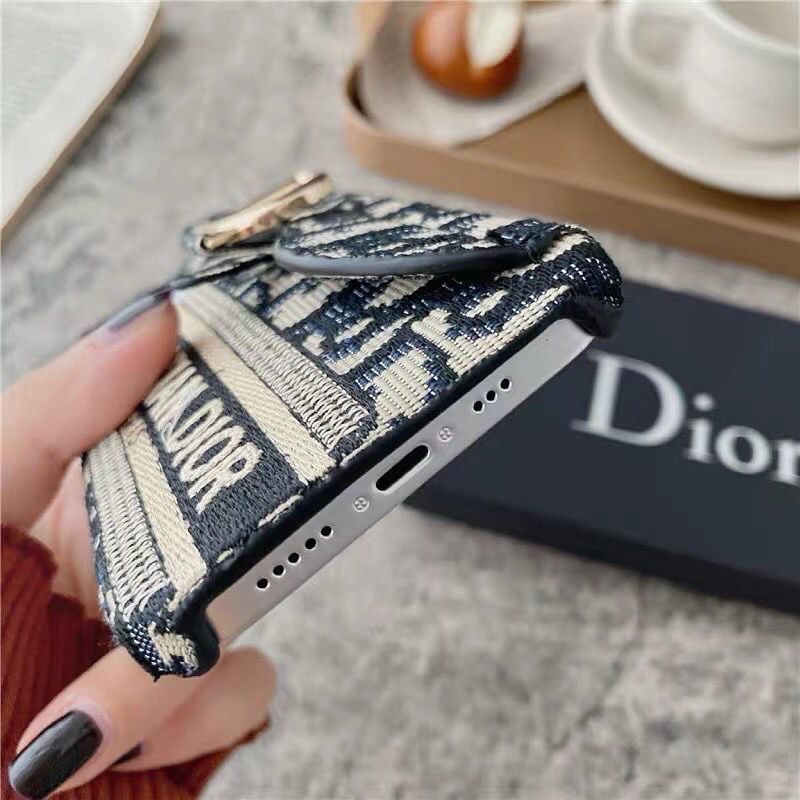 iPhone 16 Pro CD Luxury Brand Cardholder Wallet Case Cover