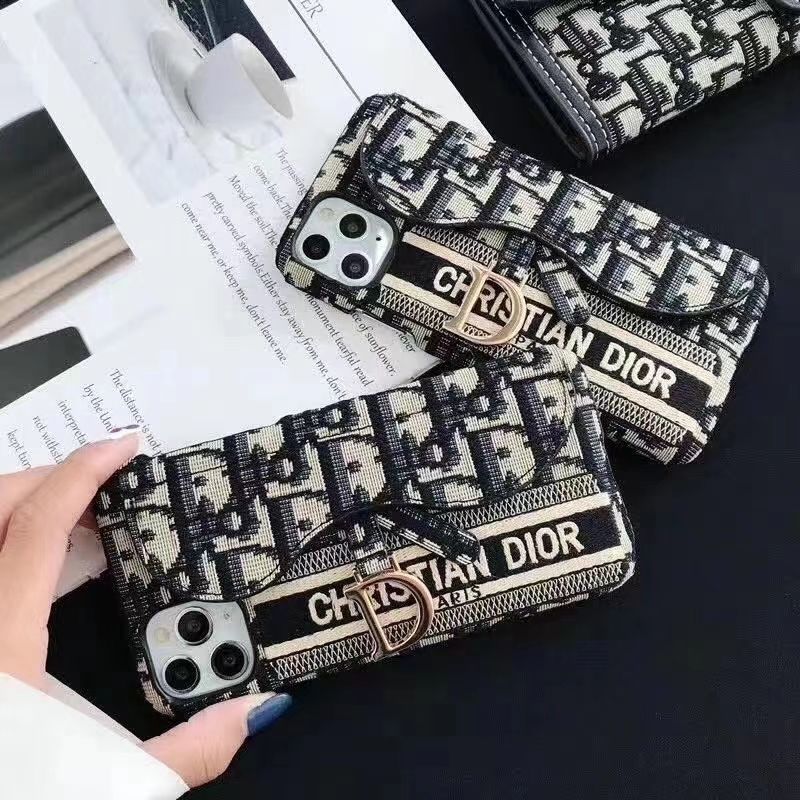 iPhone 16 Pro CD Luxury Brand Cardholder Wallet Case Cover