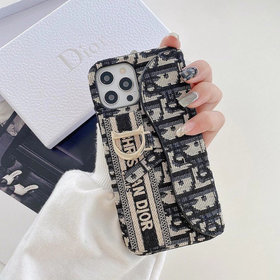 iPhone 16 Pro CD Luxury Brand Cardholder Wallet Case Cover