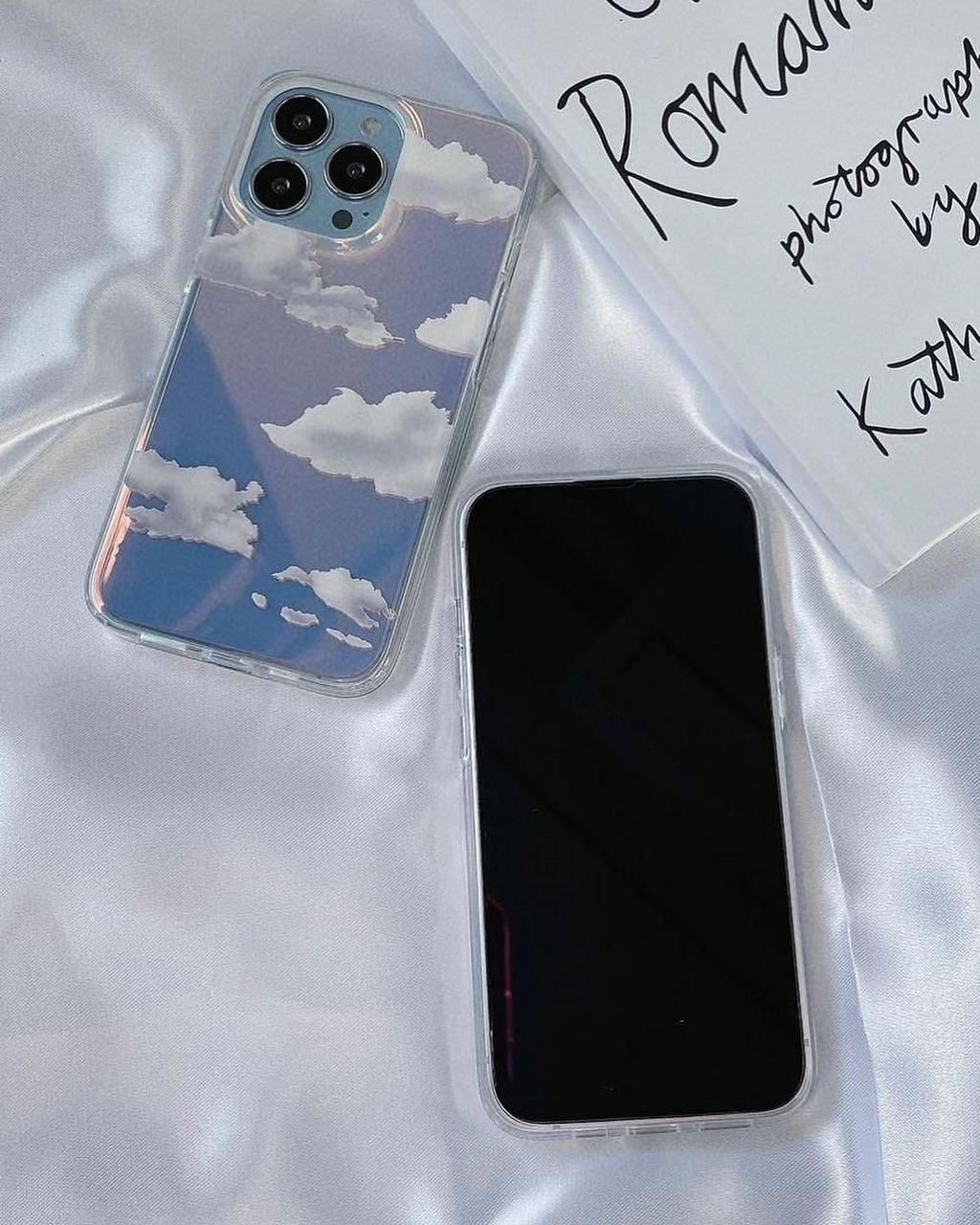 iPhone 14 Asthetic Cloud Sky Glaze Mobile Case Cover