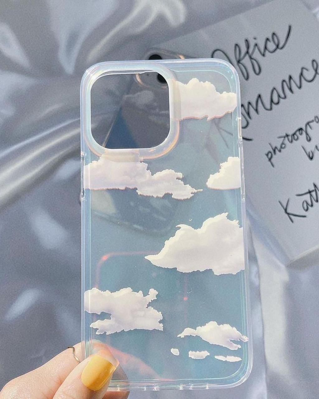iPhone 14 Asthetic Cloud Sky Glaze Mobile Case Cover