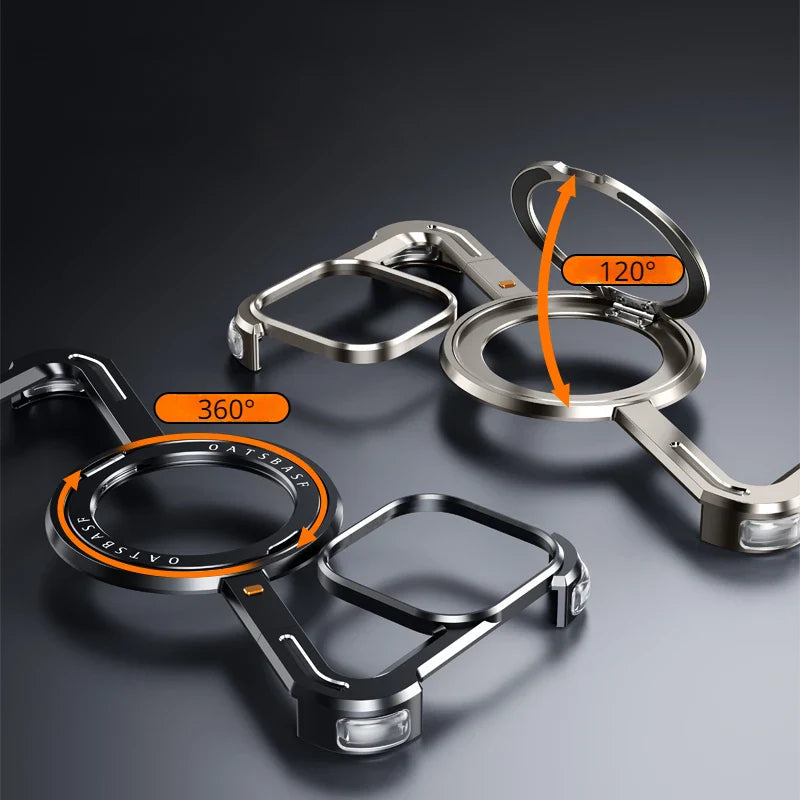 iPhone 16 Z Shape Metal Aluminium 360° Rotating Frameless Mobile Case Design
