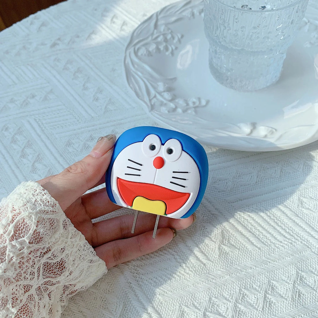 iPhone Charger 3d Doremon Design Cover Silicone