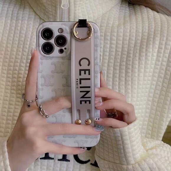 iPhone 15 Pro Max Luxury Brand CEN Strap Belt Mobile Case Cover