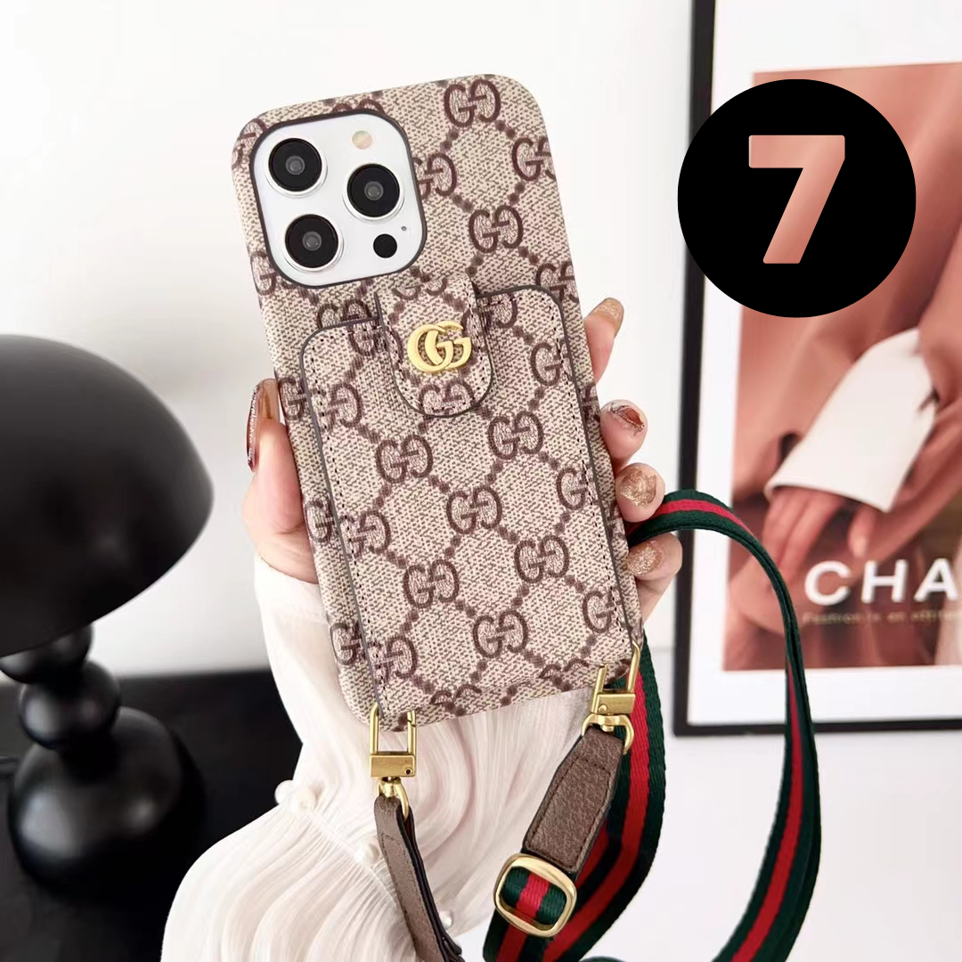 iPhone 14 Luxury Brand Sling Wallet Mobile Case Cover