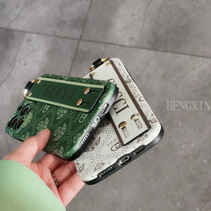 iPhone 16 Luxury brand with wrist strap mobile case
