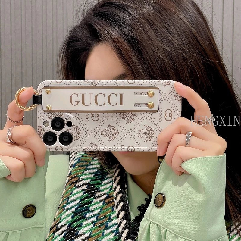 iPhone 16 Luxury brand with wrist strap mobile case