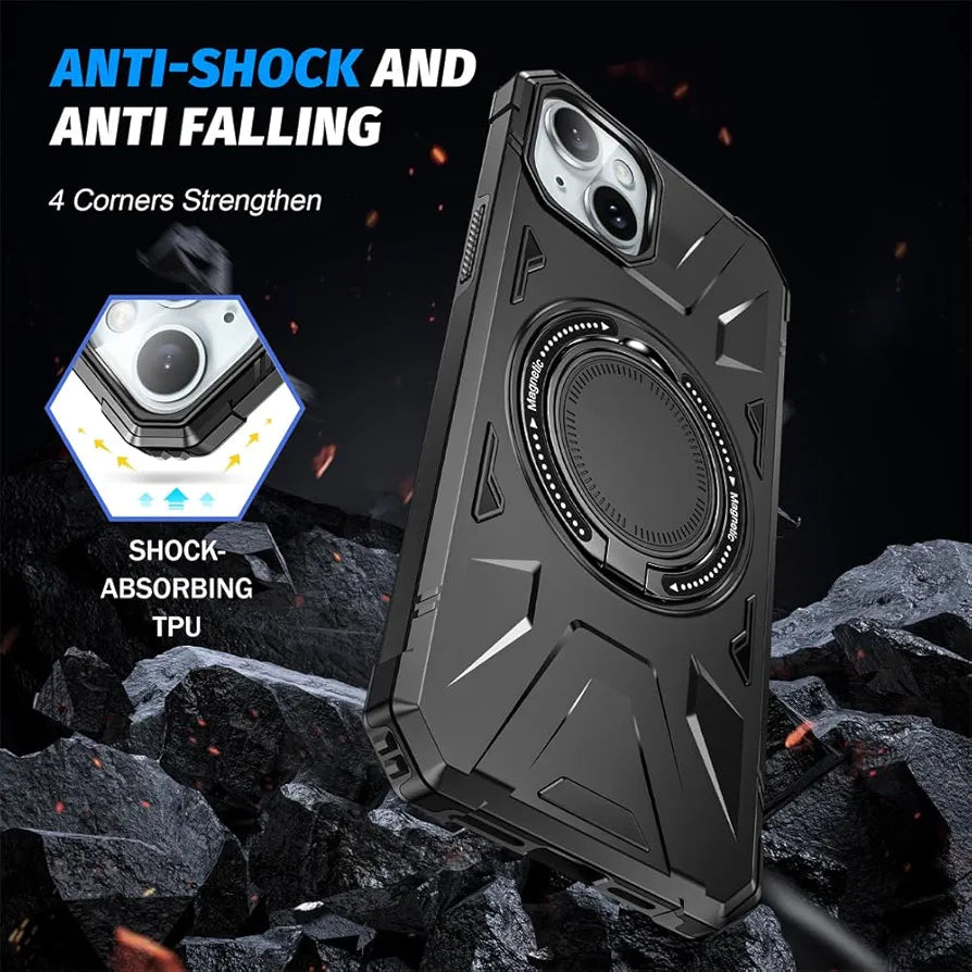 iPhone 14 Military Grade Protection With 360° Rotating Stand Mobile Cover
