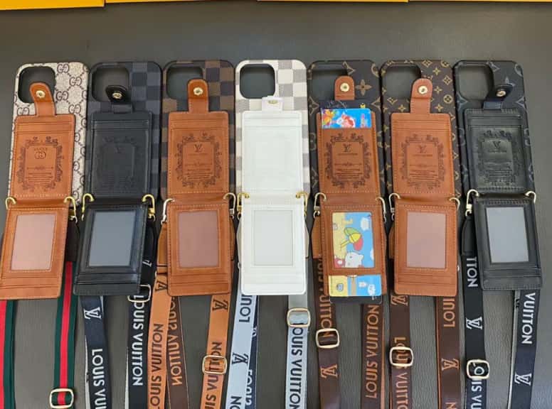 iPhone 14 Luxury Brand Sling Wallet Mobile Case Cover