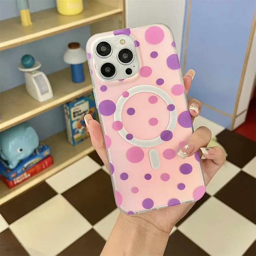 iPhone 14 Dotted Gradient Pattern Translucent Mobile Case Cover