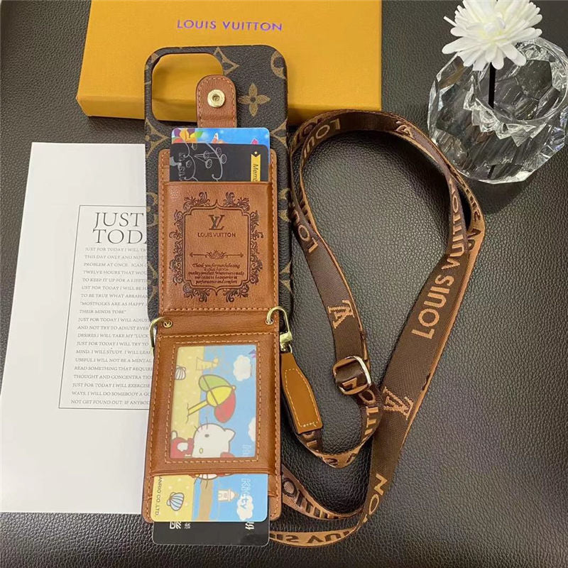 iPhone 14 Luxury Brand Sling Wallet Mobile Case Cover