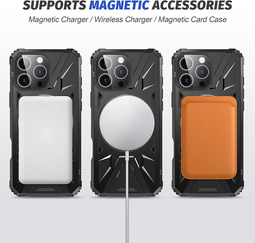 iPhone 16 Pro Max Military Grade Protection With 360° Rotating Stand Mobile Cover