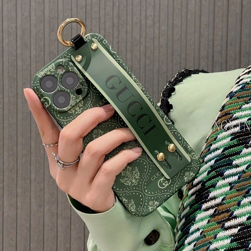 iPhone 16 Luxury brand with wrist strap mobile case