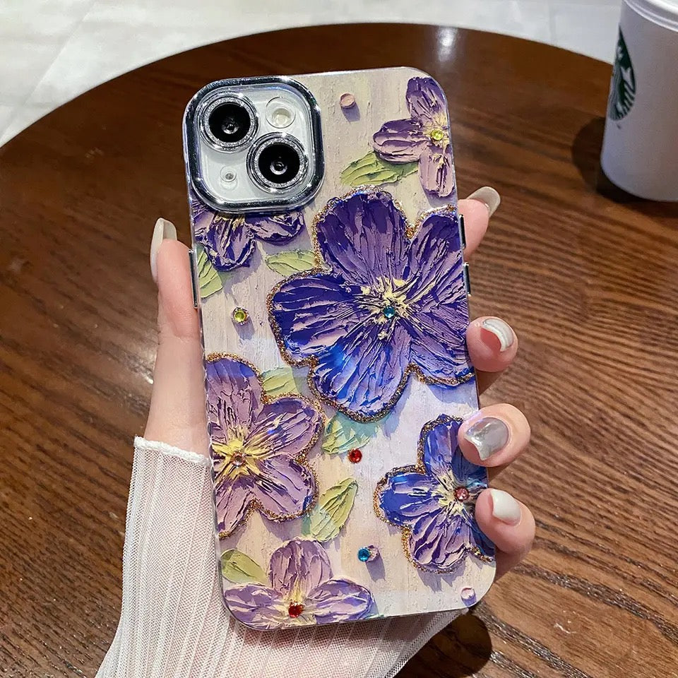 iPhone 15 Plus Cute Flower Print 3D Design Mobile Case Cover
