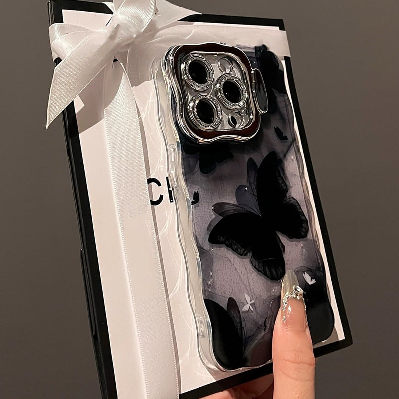 iPhone 14 Cute Butterfly Wave Mobile Case