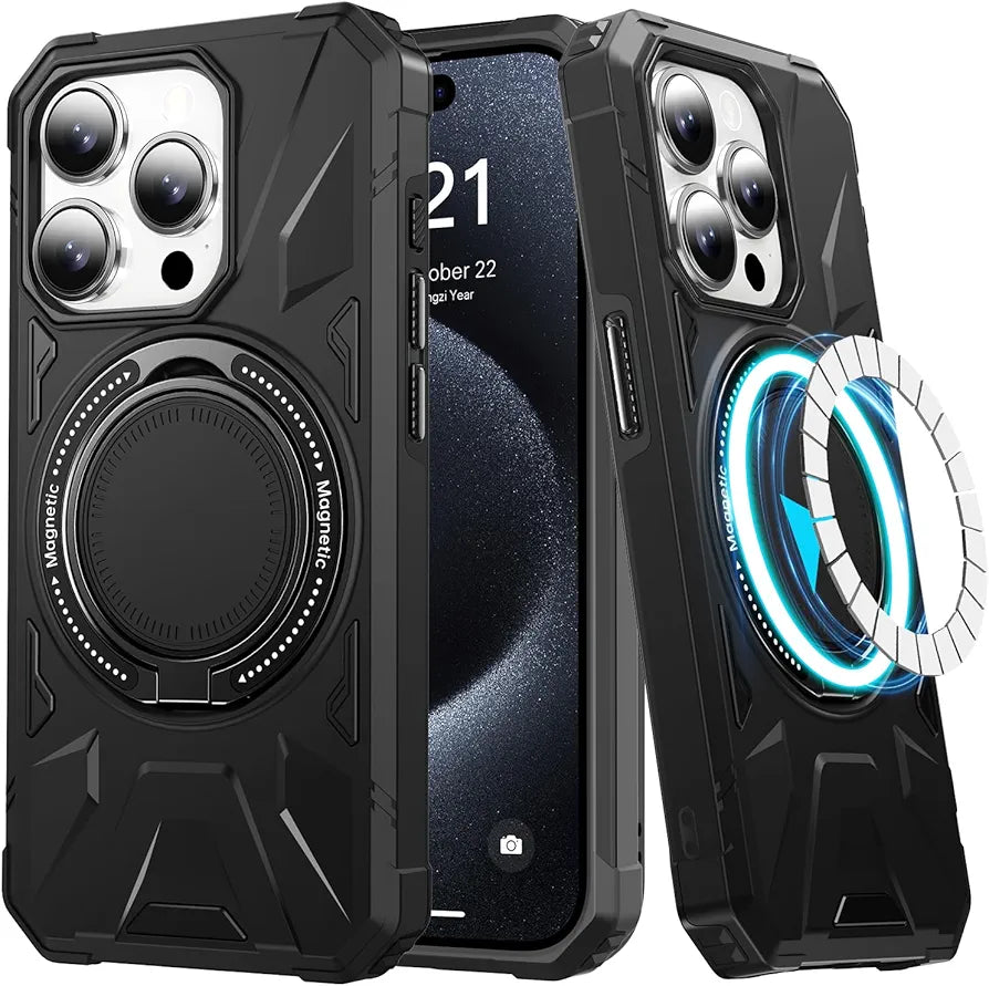 iPhone 15 Pro Max Military Grade Protection With 360° Rotating Stand Mobile Cover