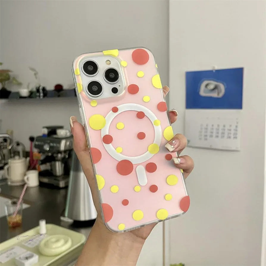 iPhone 14 Dotted Gradient Pattern Translucent Mobile Case Cover