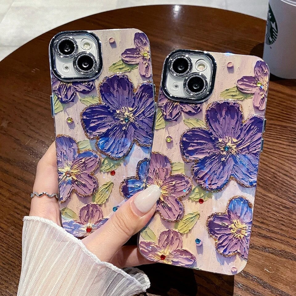 iPhone 15 Plus Cute Flower Print 3D Design Mobile Case Cover