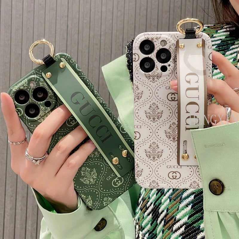 iPhone 16 Luxury brand with wrist strap mobile case