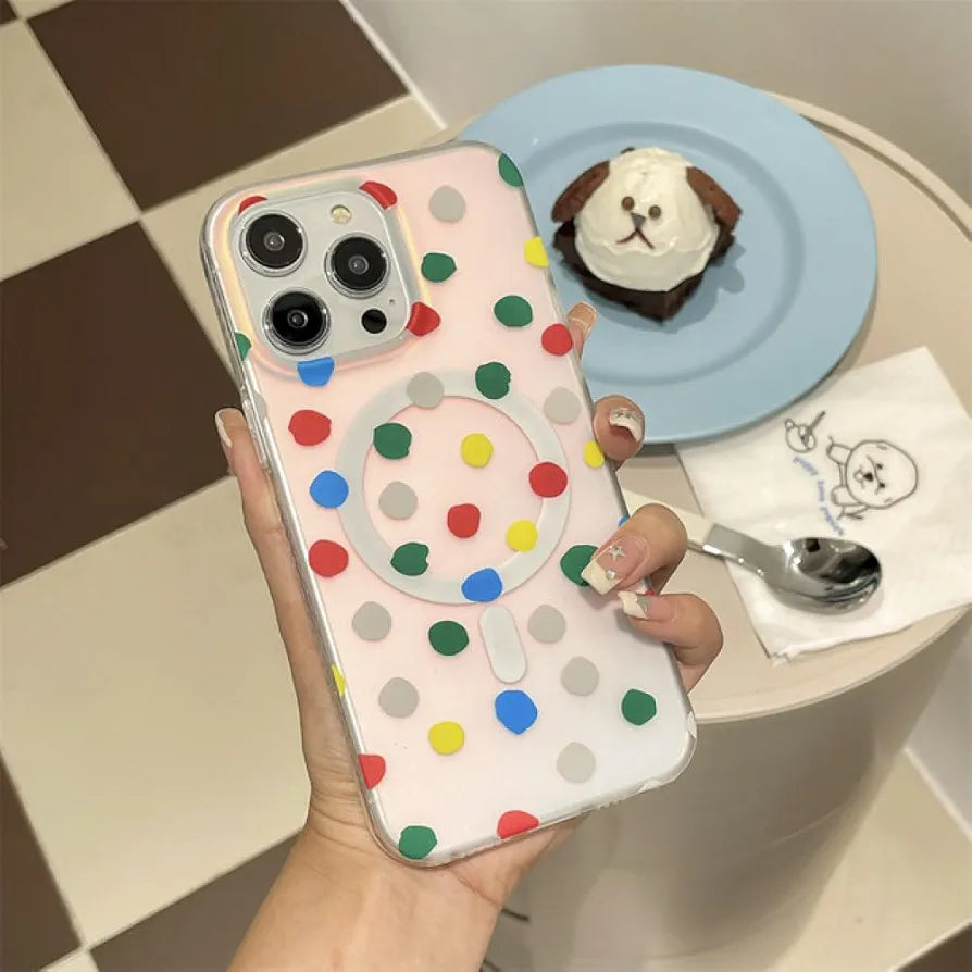 iPhone 14 Dotted Gradient Pattern Translucent Mobile Case Cover