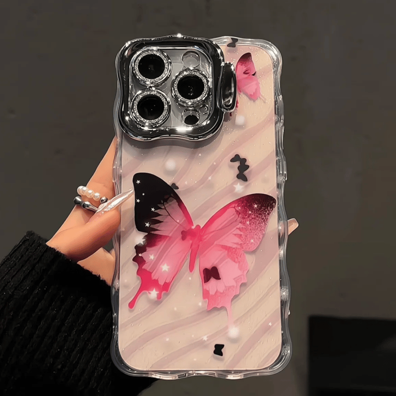 iPhone 14 Cute Butterfly Wave Mobile Case