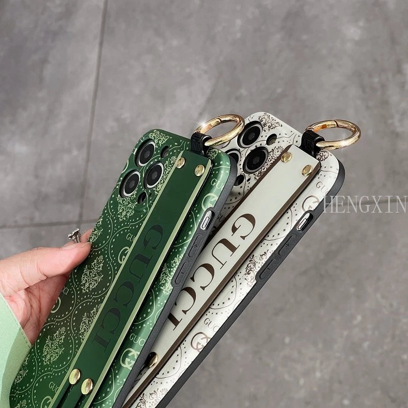 iPhone 16 Luxury brand with wrist strap mobile case