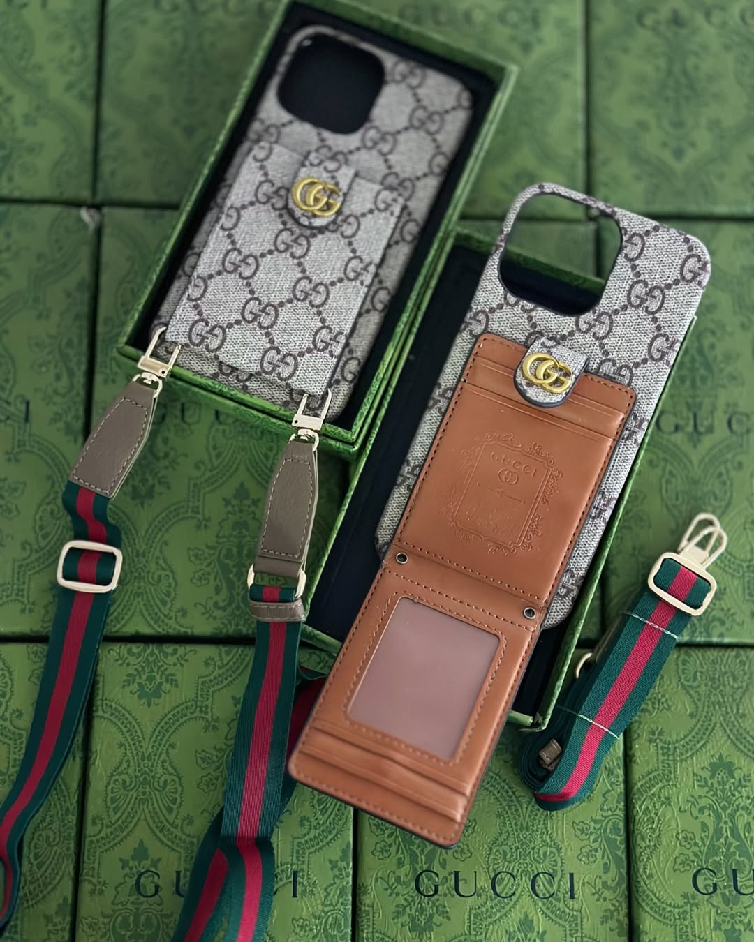 iPhone 14 Luxury Brand Sling Wallet Mobile Case Cover