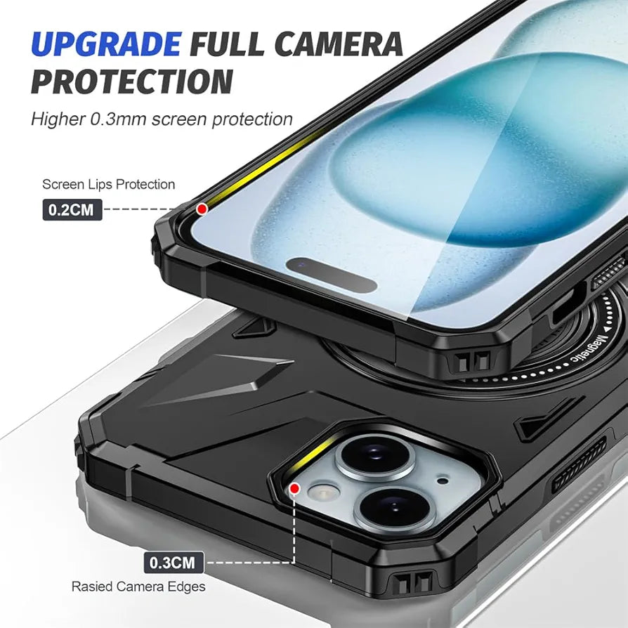 iPhone 14 Military Grade Protection With 360° Rotating Stand Mobile Cover