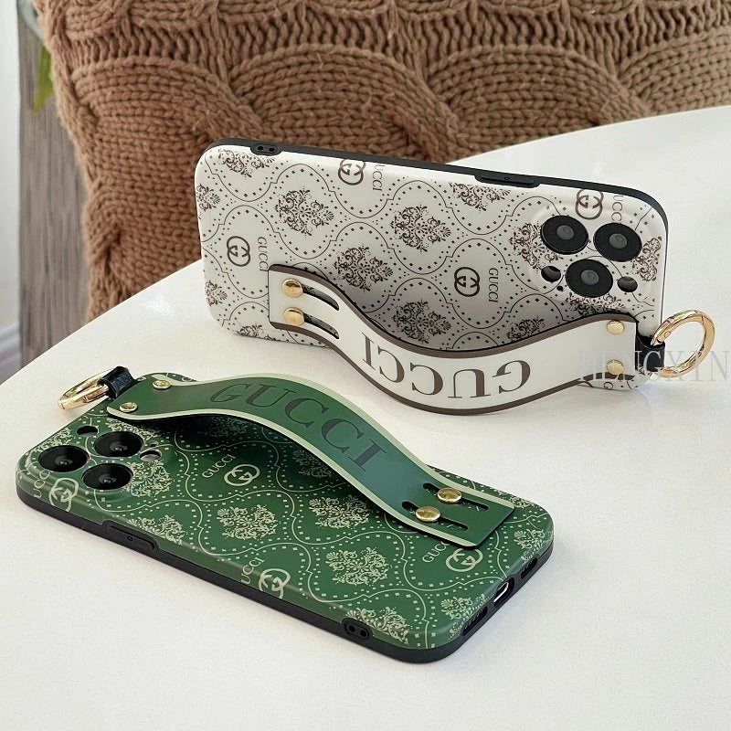 iPhone 16 Luxury brand with wrist strap mobile case