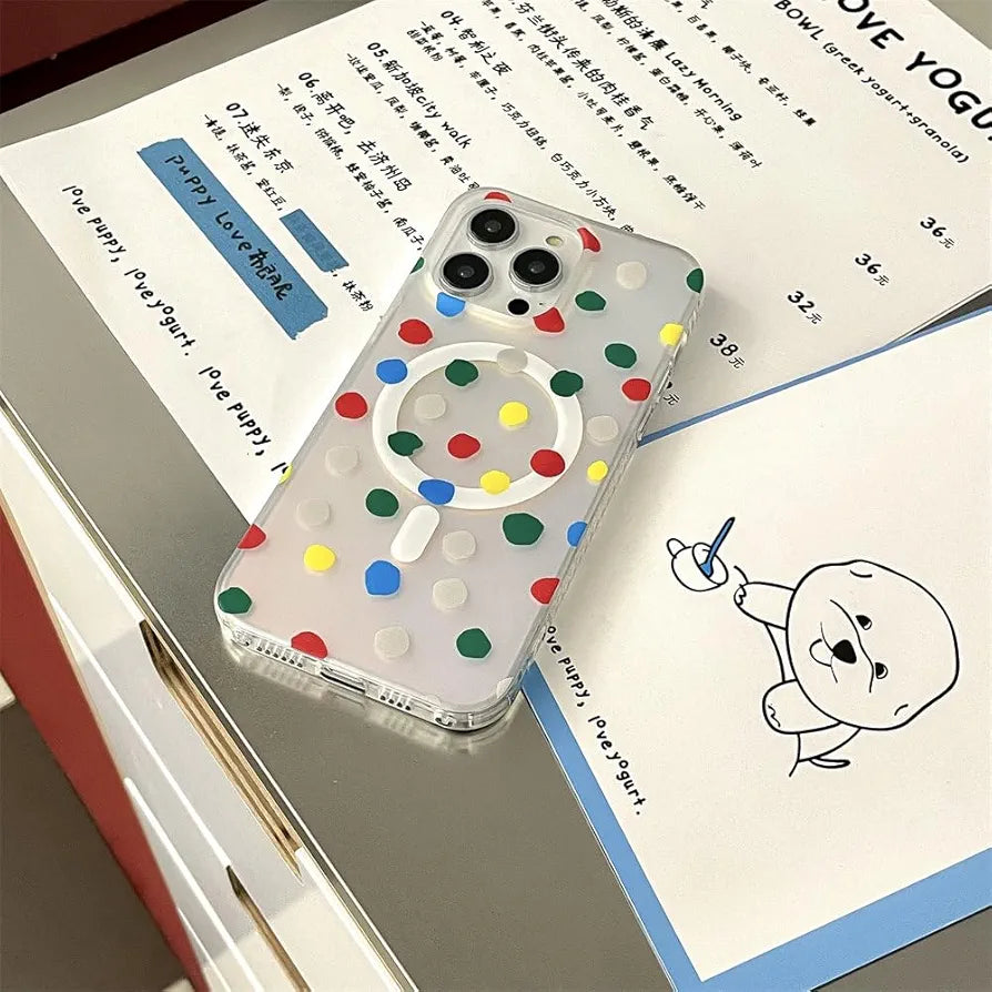 iPhone 14 Dotted Gradient Pattern Translucent Mobile Case Cover