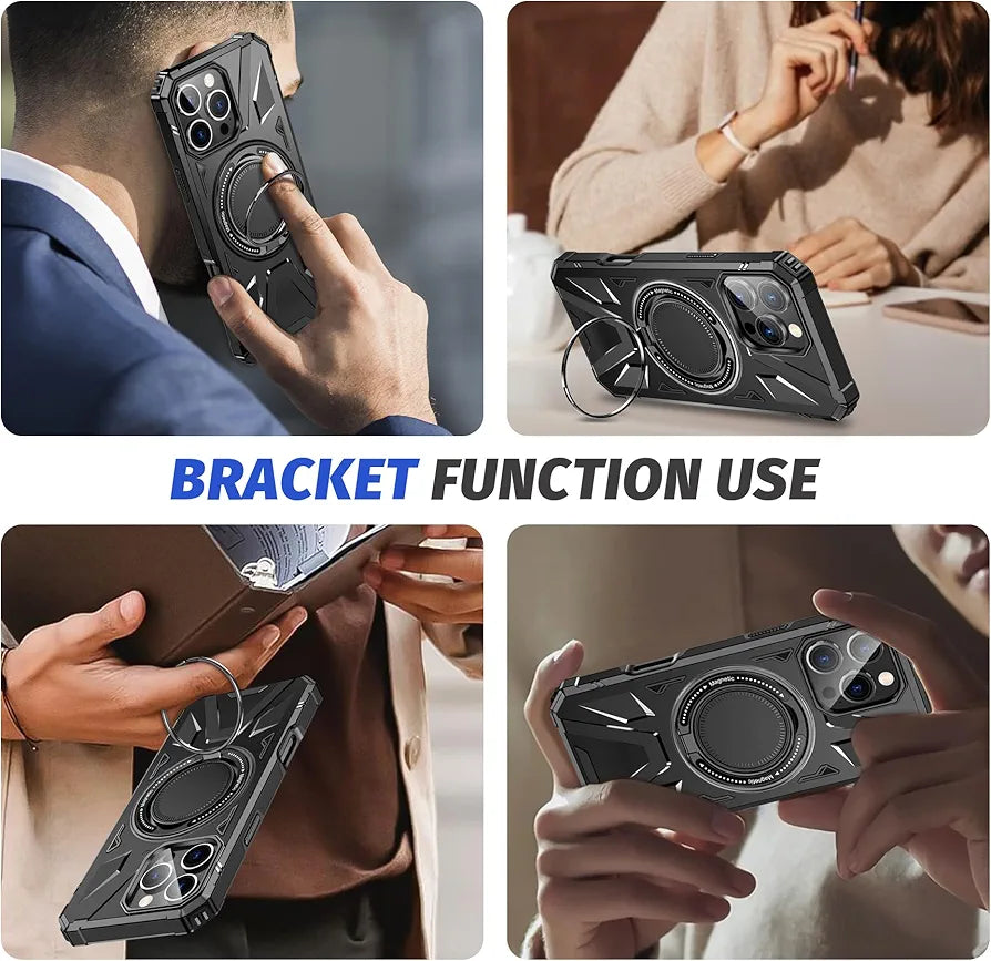 iPhone 15 PlusMilitary Grade Protection With 360° Rotating Stand Mobile Cover