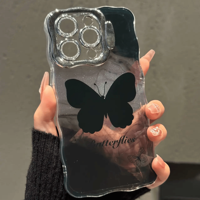 iPhone 14 Cute Butterfly Wave Mobile Case