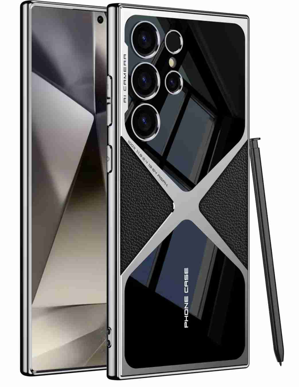 Samsung S24 Ultra Leather X-Style Back Case Cover With camera Protection