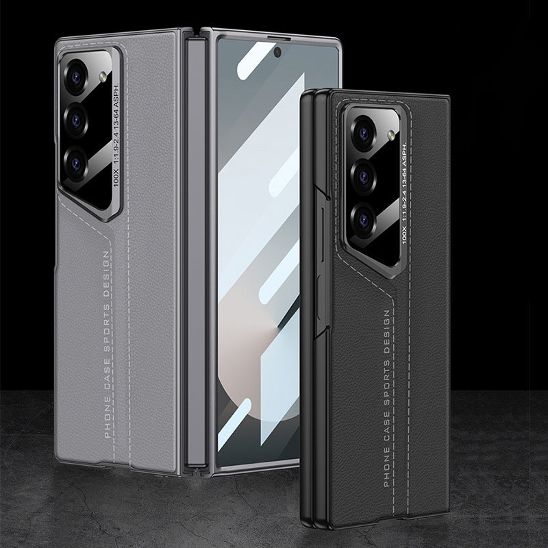 Samsung Galaxy Z Fold 6 Leather Case With Screen Glass Mobile Case Cover