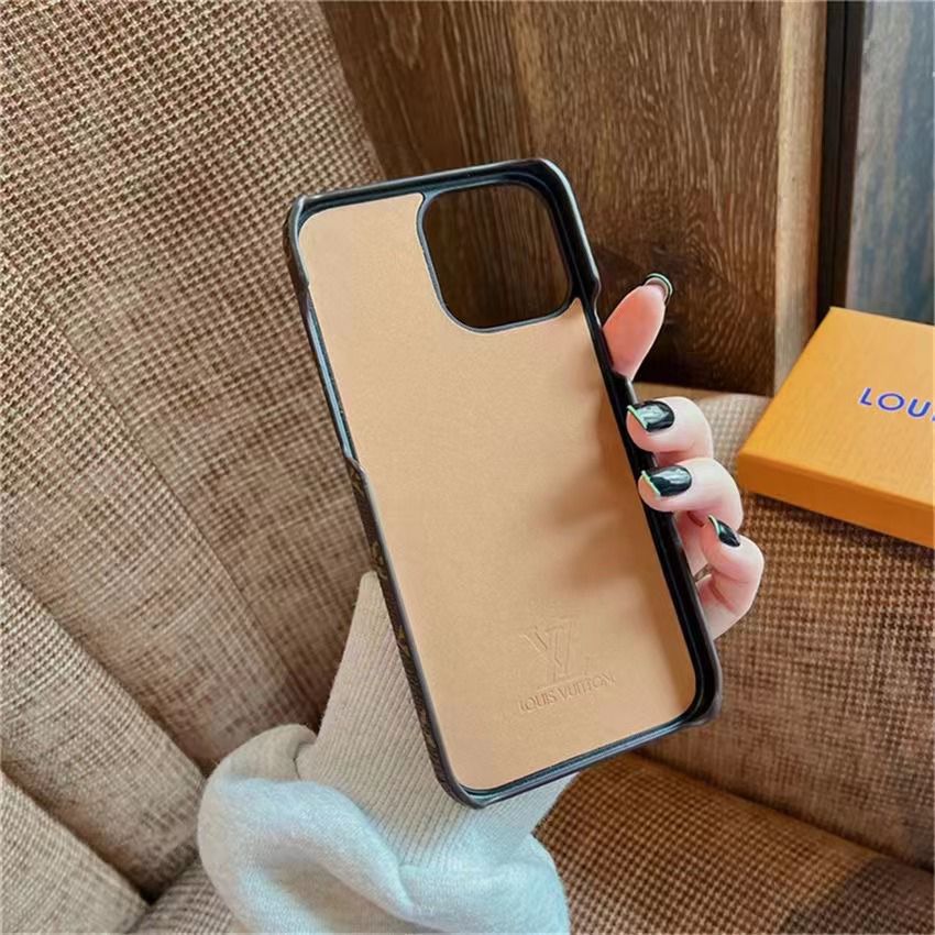 iPhone 15 Pro Luxury Leather Brand Mobile Case Cover