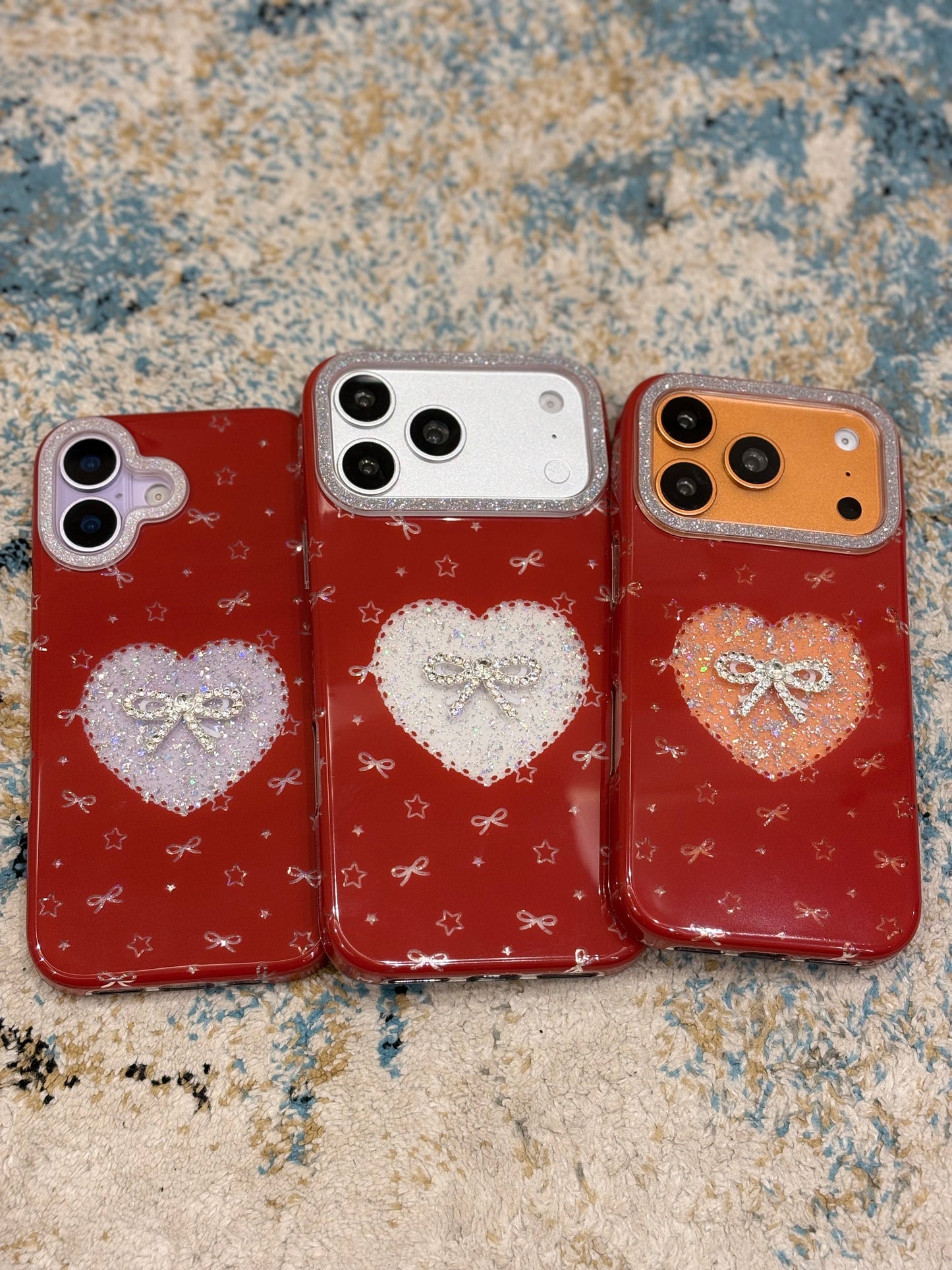 RED BOW SHIMMER IPHONE CASE