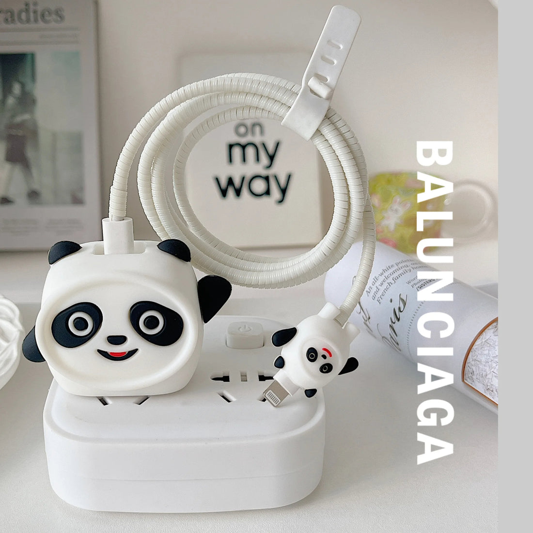 iPhone Charger Cute Panda Cover Silicone