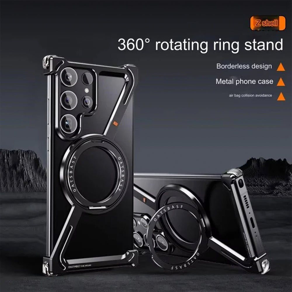 Samsung Galaxy S24 Ultra Z shape Metal Rotating stand Frameless Case Cover