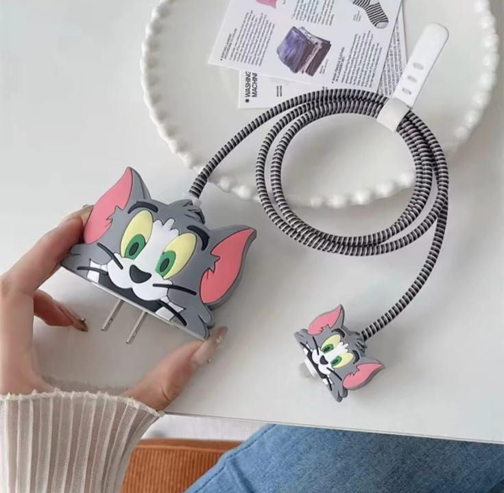 iPhone Charger Cover Tom and Jerry 3d Silicone Cover